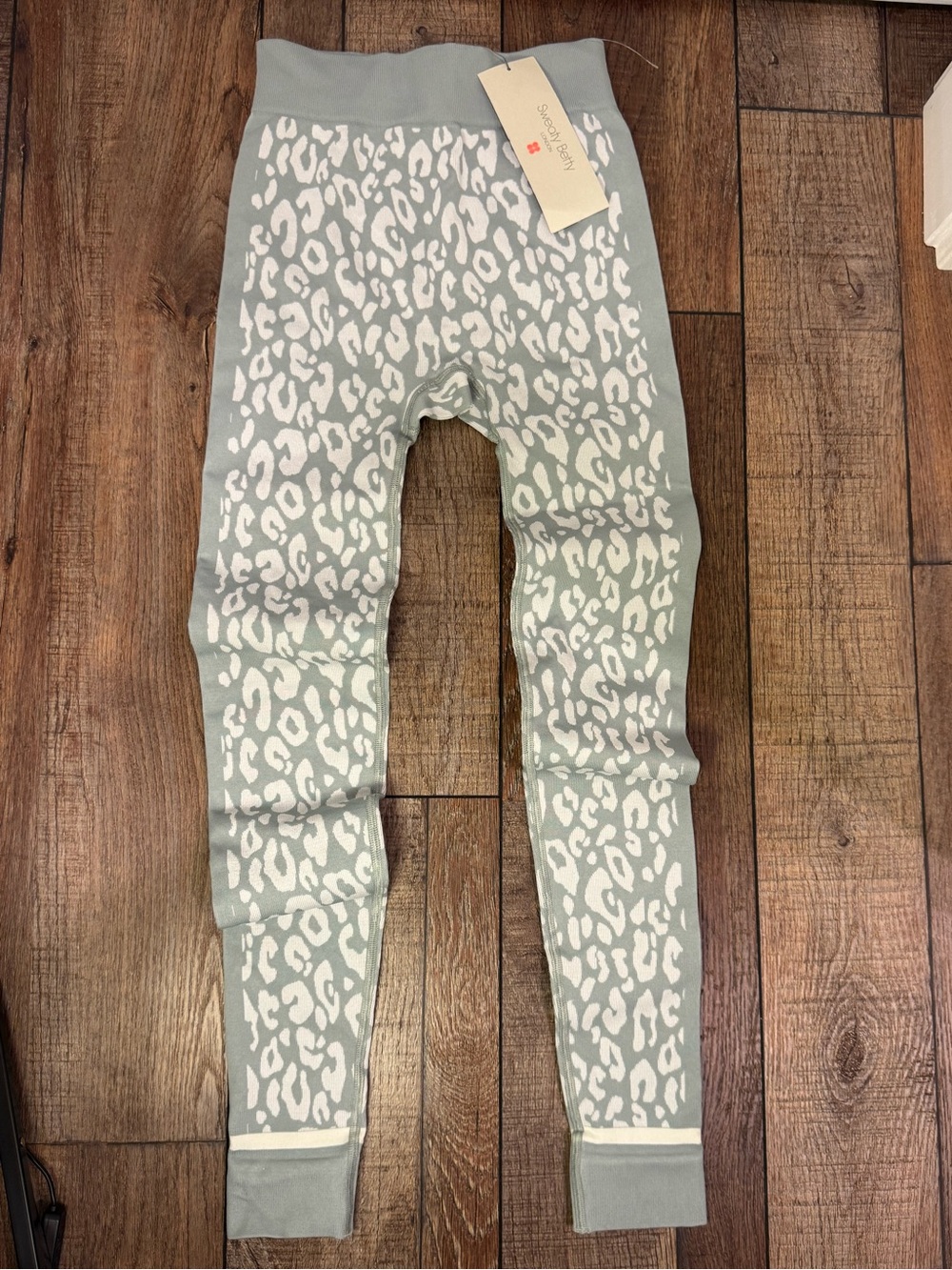 Sweaty Betty Light Sage and White Leopard Seamless High-Waist Leggings